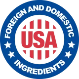Made in the USA with globally sourced ingredients badge